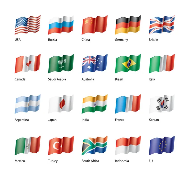 Wektor zestaw flag G20 — Wektor stockowy