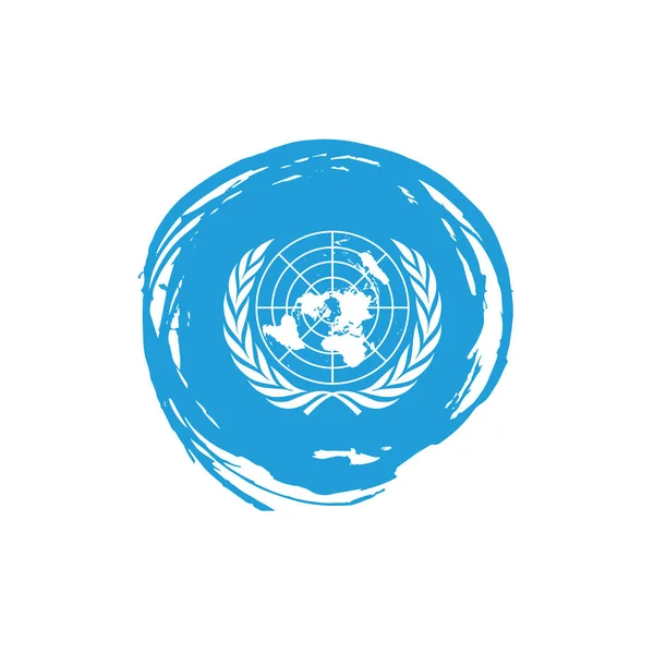Bandera de la ONU, ilustración vectorial — Vector de stock