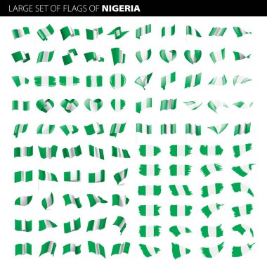 Nijerya bayrağı, vektör illüstrasyonu