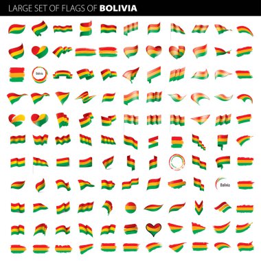 Bolivya bayrağı, vektör illüstrasyonu