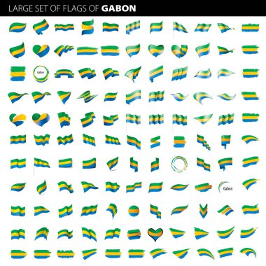 Gabon bayrak, vektör çizim