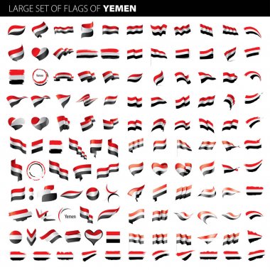 Yemeni flag, vector illustration clipart