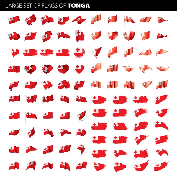 Bandeira de Tonga, ilustração vetorial — Vetor de Stock