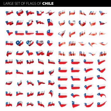 Şili bayrağı, vektör illüstrasyonu