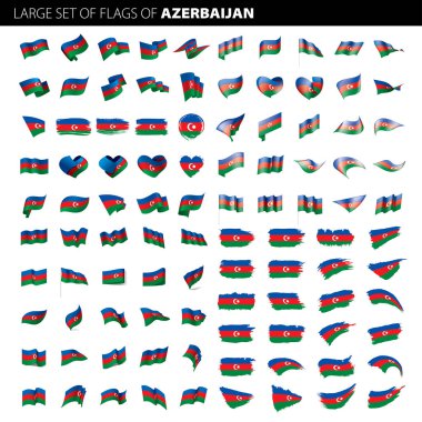 Azerbaycan bayrağı, vektör illüstrasyonu