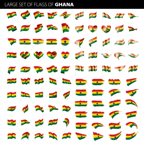 Bandeira do Gana, ilustração vetorial — Vetor de Stock