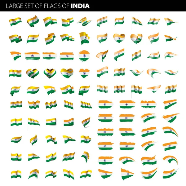 Bandera de la India, ilustración vectorial — Vector de stock