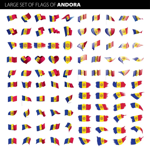 Bandiera Andora, illustrazione vettoriale — Vettoriale Stock