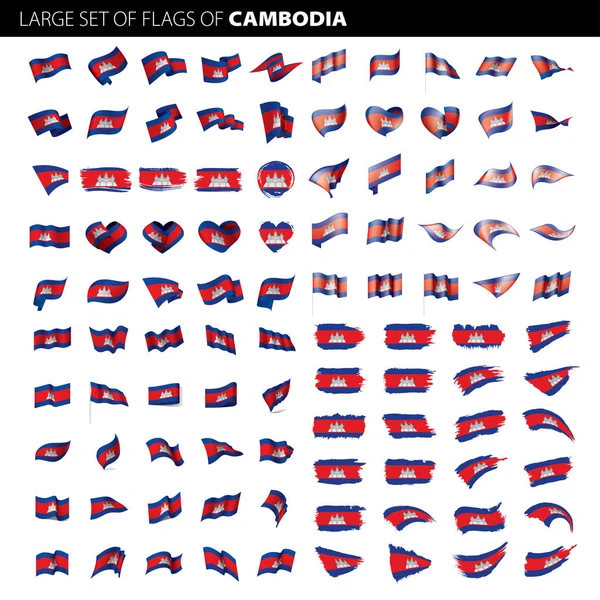 Bandera de Camboya, ilustración vectorial — Vector de stock