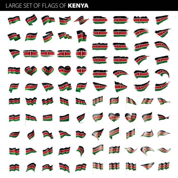 Vlag van Kenia, vectorillustratie — Stockvector