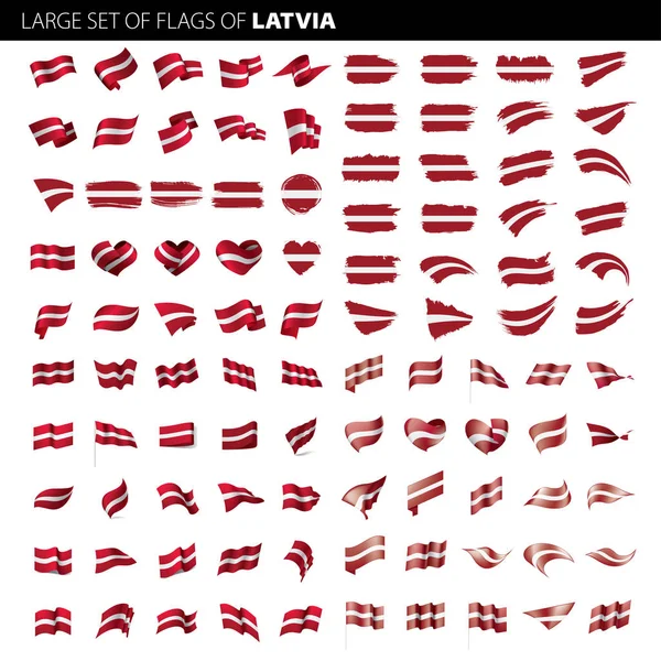 Bandeira da Letónia, ilustração vetorial — Vetor de Stock