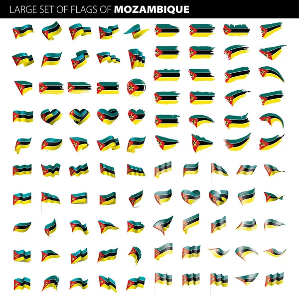 Флаг Мозамбика, векторная иллюстрация — стоковый вектор