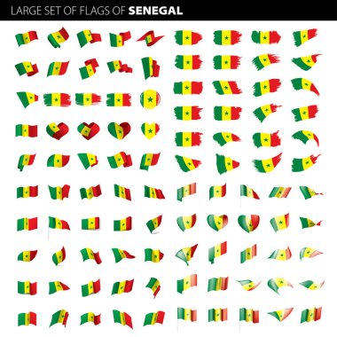 Senegal bayrağı, vektör illüstrasyonu