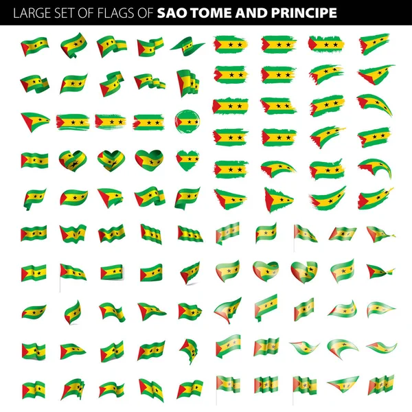 Sao Tome och Principe flagga, vektorillustration — Stock vektor