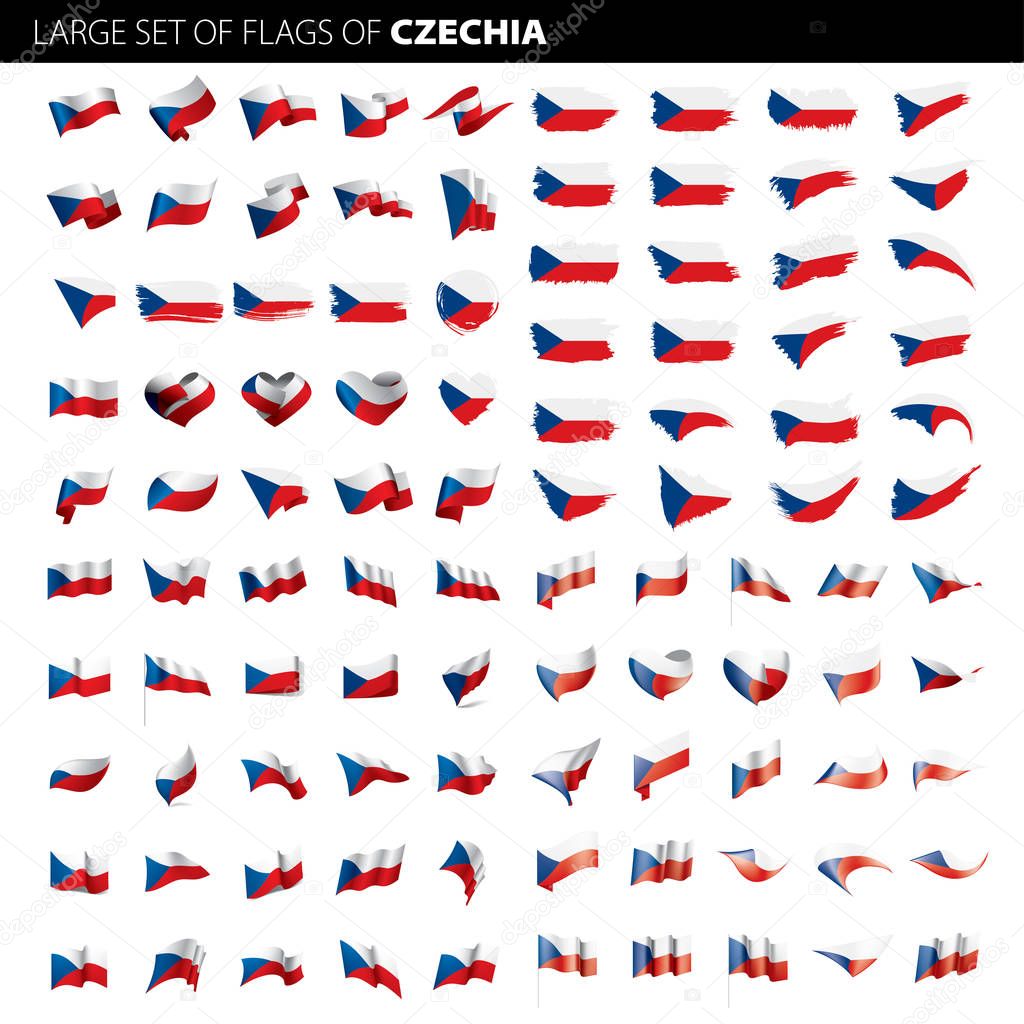 Czechia flag, vector illustration