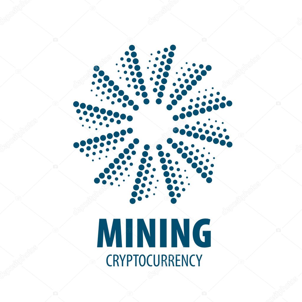 Digital currency mining. Abstract sign. Vector illustration