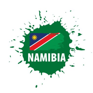 Namibya bayrak, beyaz bir arka plan üzerinde vektör çizim