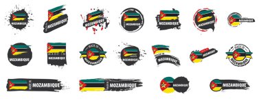 Mozambik bayrak, beyaz bir arka plan üzerinde vektör çizim