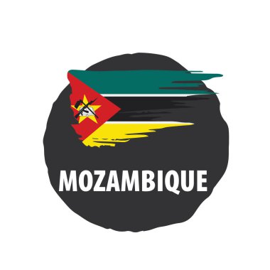 Mozambik bayrak, beyaz bir arka plan üzerinde vektör çizim