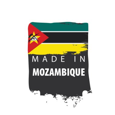 Mozambik bayrak, beyaz bir arka plan üzerinde vektör çizim