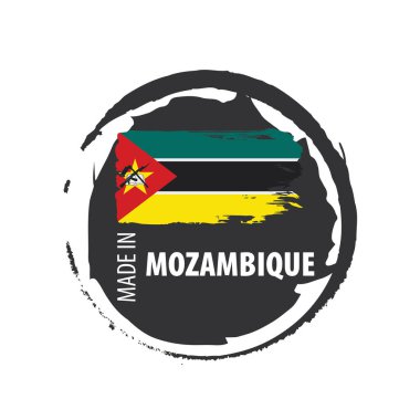 Mozambik bayrak, beyaz bir arka plan üzerinde vektör çizim