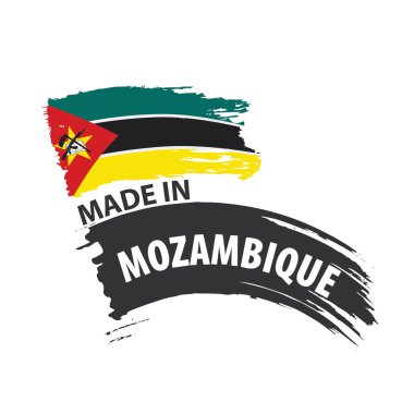 Mozambik bayrak, beyaz bir arka plan üzerinde vektör çizim