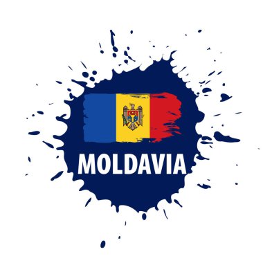 Moldova bayrağı, beyaz bir arka plan üzerinde vektör çizim