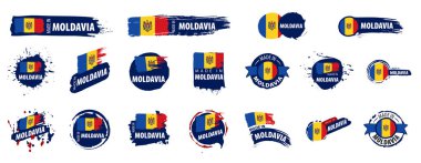 Moldova bayrağı, beyaz bir arka plan üzerinde vektör çizim