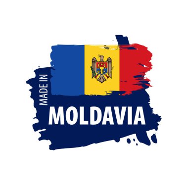 Moldova bayrağı, beyaz bir arka plan üzerinde vektör çizim