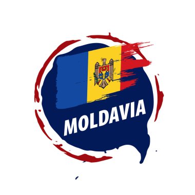 Moldova bayrağı, beyaz bir arka plan üzerinde vektör çizim