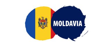 Moldova bayrağı, beyaz bir arka plan üzerinde vektör çizim