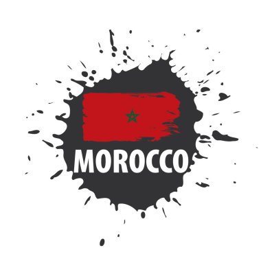 Fas bayrağı, beyaz arkaplanda vektör illüstrasyonu