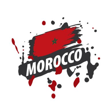 Fas bayrağı, beyaz arkaplanda vektör illüstrasyonu