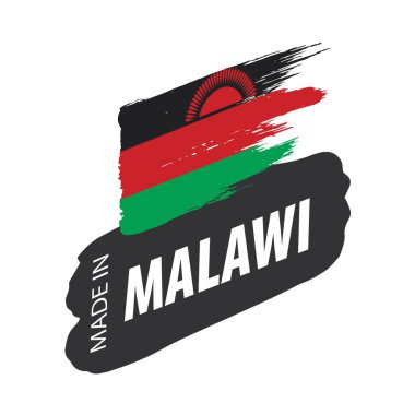 Malavi bayrak, beyaz bir arka plan üzerinde vektör çizim