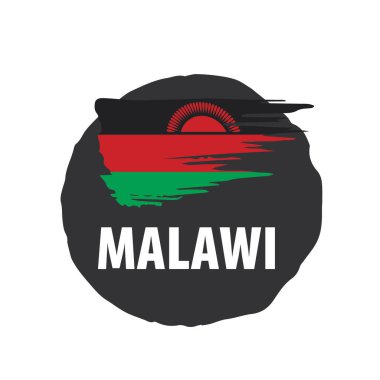 Malavi bayrak, beyaz bir arka plan üzerinde vektör çizim