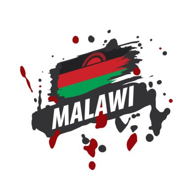Malavi bayrak, beyaz bir arka plan üzerinde vektör çizim
