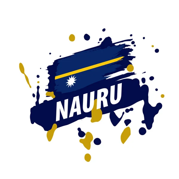 Drapeau Nauru, illustration vectorielle sur fond blanc — Image vectorielle