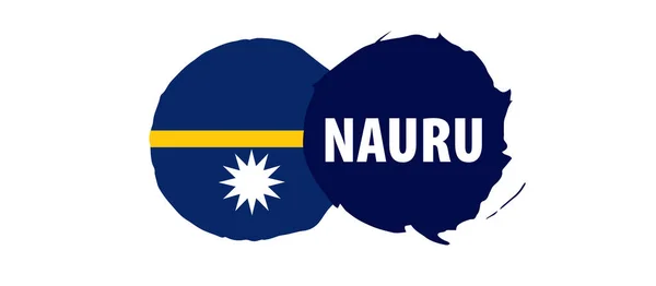 Drapeau Nauru, illustration vectorielle sur fond blanc — Image vectorielle