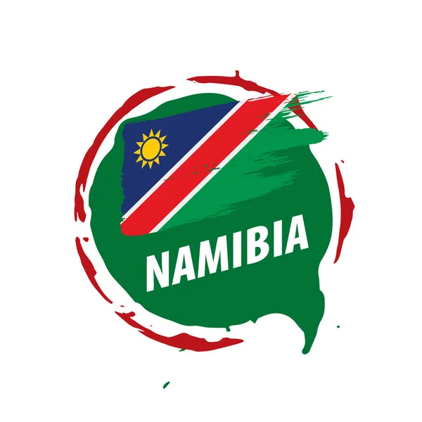 Bandera de Namibia, ilustración vectorial sobre fondo blanco — Archivo Imágenes Vectoriales