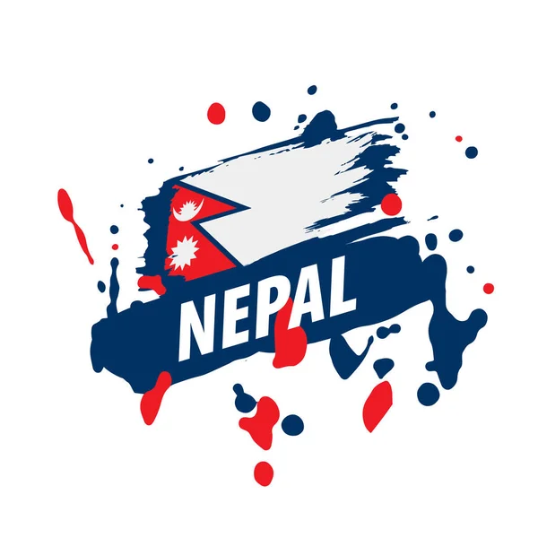 Nepal bandiera, illustrazione vettoriale su sfondo bianco — Vettoriale Stock