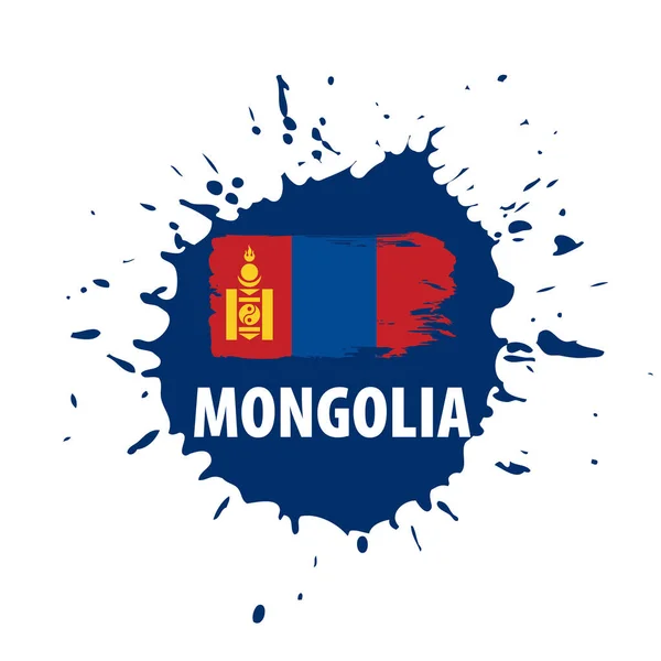 Mongolsko vlajka, vektorové ilustrace na bílém pozadí — Stockový vektor