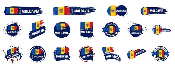 Moldova flag, vector illustration on a white background — Stock Vector