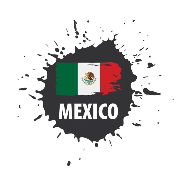 Mexicaanse vlag, vectorillustratie op een witte achtergrond — Stockvector