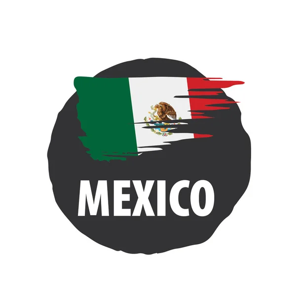 Mexican flag, vector illustration on a white background — Stock Vector