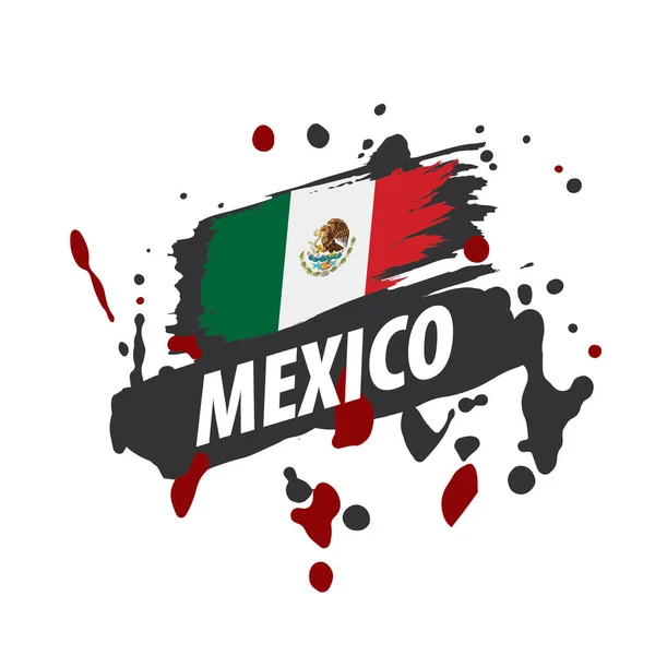 Bandera Mexicana, ilustración vectorial sobre fondo blanco — Vector de stock