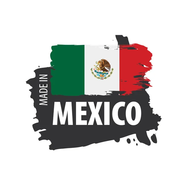 Drapeau mexicain, illustration vectorielle sur fond blanc — Image vectorielle