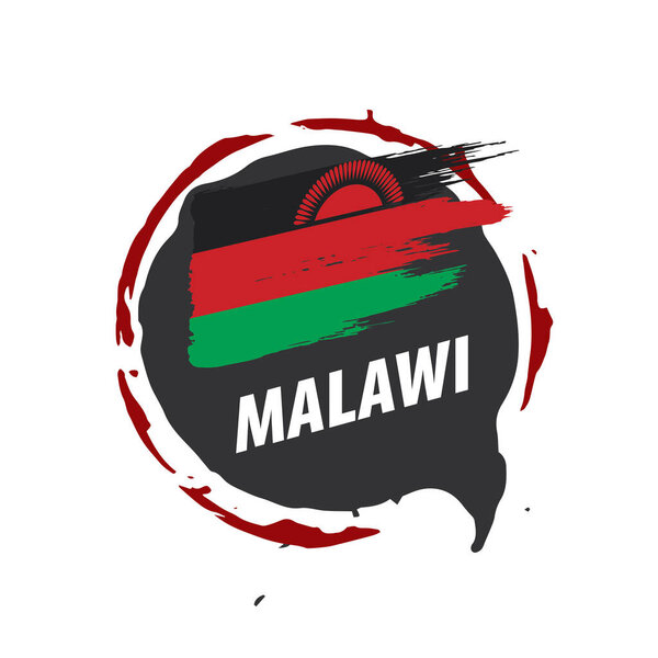 Malawi flag, vector illustration on a white background