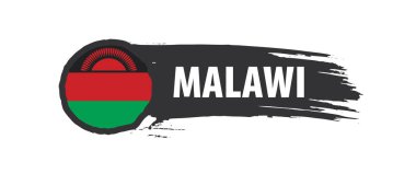 Malavi bayrak, beyaz bir arka plan üzerinde vektör çizim