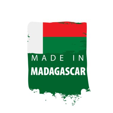Madagaskar bayrağı, beyaz bir arka plan üzerinde vektör çizim
