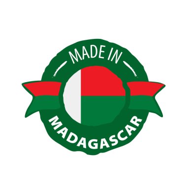Madagaskar bayrağı, beyaz bir arka plan üzerinde vektör çizim